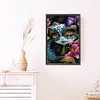 >SALE<5D DIY Full Round Drill Partial AB Diamond Painting Devil Mask Doll Decor45x65cm