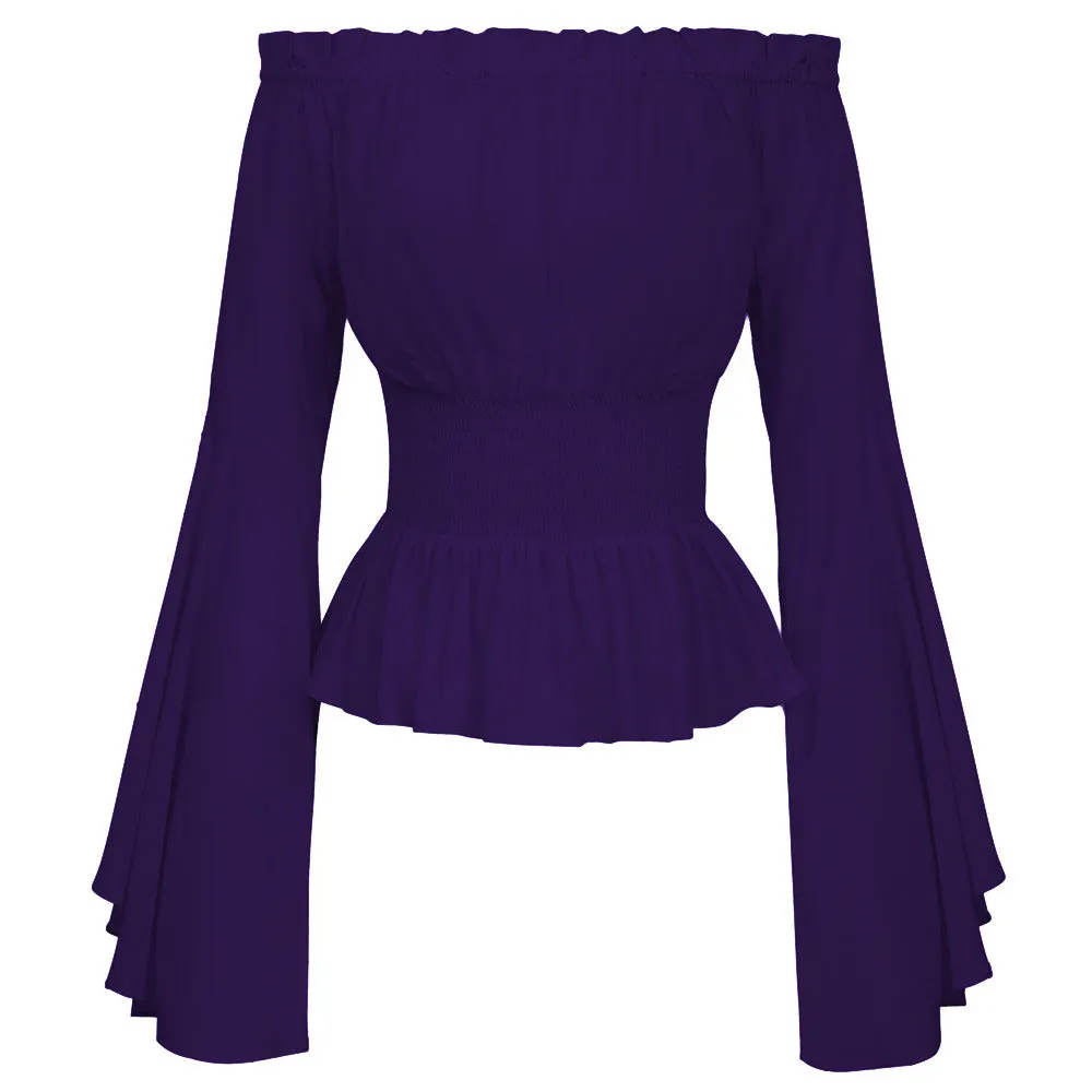 Brownm Polyester Fiber Classic Long Sleeve Women's Top