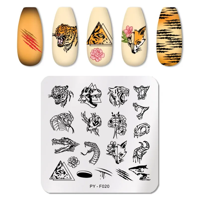 PICT YOU Nail Stamping Plates Flower Plant Pattern Nail Art Plate Stencil Stainless Steel Line Pictures Theme Image Plates Mold-Nail Inspo