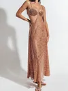 Sexy Hollow Split-Joint Spaghetti-Neck Vacation Maxi Dress
