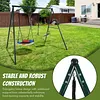 [US Local Warehouse] Swing Set Frame Rust Proof Outdoor Swing Stand Backyard Metal Hammock Stand Set Double Swinging Frame Set for Kindergarten Shopping Mall Park