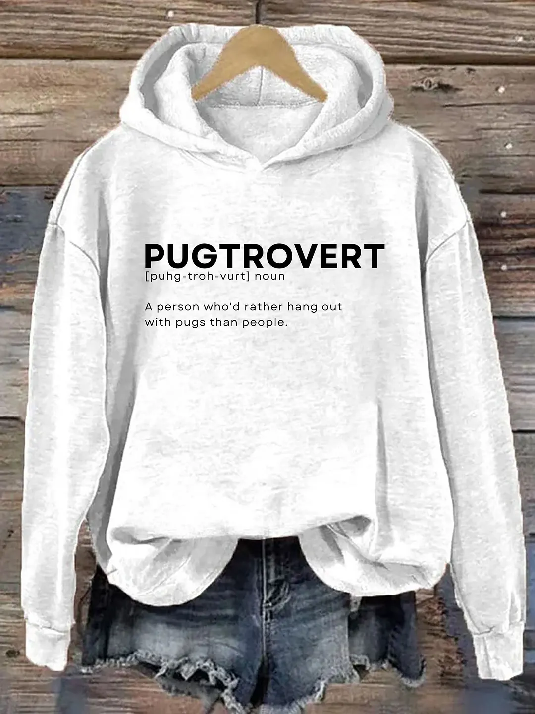 Pugtrovert Funny Pug Owner Lover Hoodie