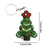 Christmas Tree Beaded Counted Embroidery Kit DIY Cross Stitch Keychain Kit