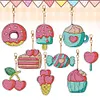 9Pcs DIY Diamond Painting Donuts Keychain