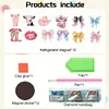 12PCS DIY Diamond Art Refrigerator Sticker Kits for Home Decor (Bow Tie)