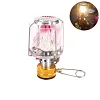 Lightweight Outdoor Gas Lantern Mini Camping Portable Aluminum Gas Lantern Hanging Glass Lamp Lighting Heating High Brightness Gas Lamp with Adapter and Hanging Chain