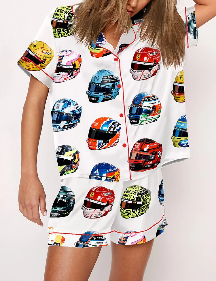 Women's 2025 F1 Drivers Helmet Pajama Set