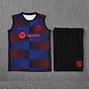 2025/2026 Barcelona Pre-Match Training Blue Red Vest+Shorts Football1:1 Thai Quality