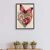 Flowers Butterfly-Paint by Numbers Acrylic Painting 30*40CM(Poster style）
