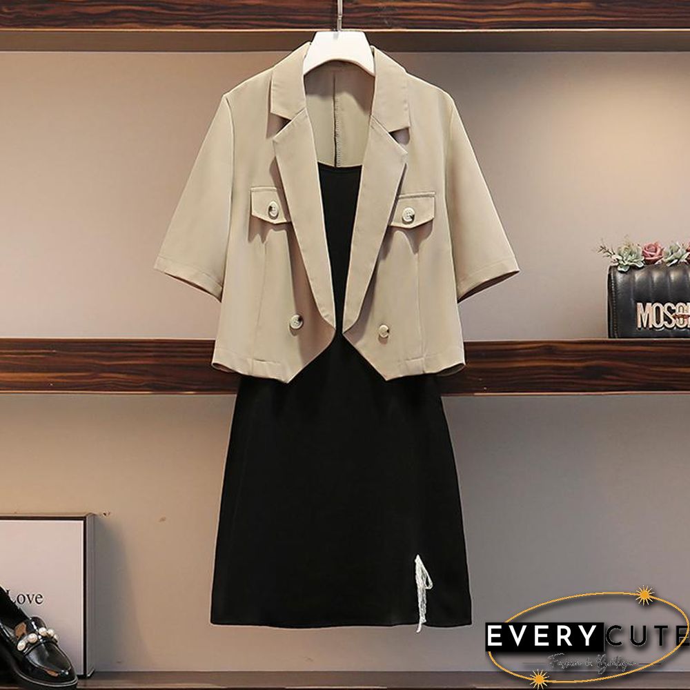 Casual Short Blazer+Cami Dress P10600