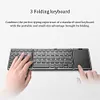 Tri-fold Wireless Bluetooth Keyboard with Touchpad Portable Thin Bluetooth Keyboard Rechargeable, Foldable, Suitable for Travel, Compatible with Laptops, Tablets, Smartphones and Windows iOS Android Systems