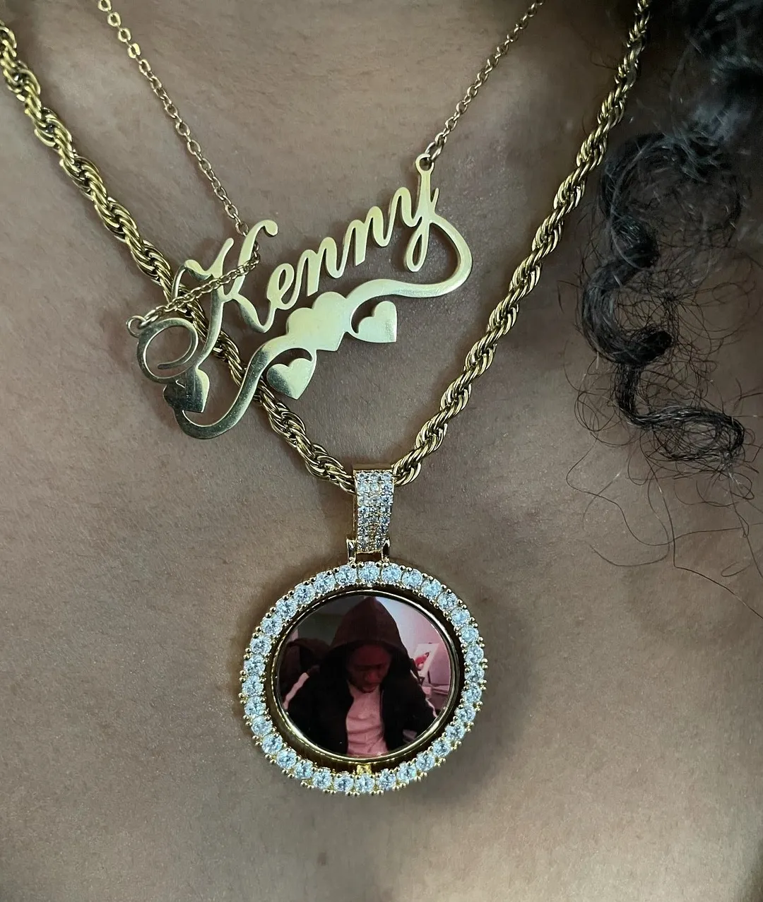 Custom Double Sided Spinning Photo Pendant