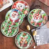[Upgrade]6pcs Set Xmas Theme DIY Diamond Painting Coasters Kit with Holder for Craft Gift