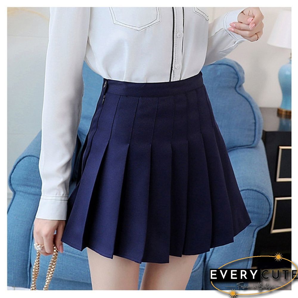 Women Fashion Summer High Waist Pleated Skirt Wind Cosplay Skirt