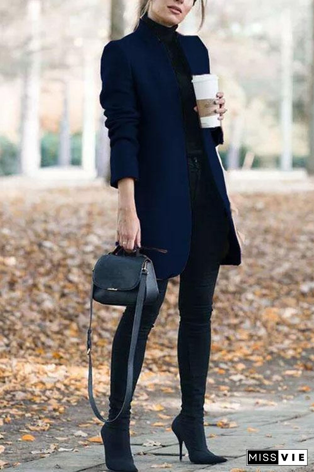Stand Collar Barret Long Coat