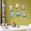 6pcs Scenery DIY Mini Round Diamond Painting Set 14x19cm