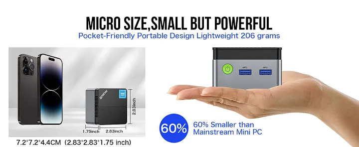 ミニPC GMKtec mini pc NucBox G5 N97 12GB+258GB Intel Alder Lake N97 Mini PC--NucBox G5