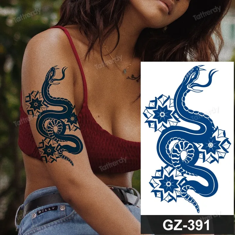 juice long lasting tatto sticker wings angel moon sun compass dragon fake tattoo waterproof transfer tatouage temporaire femme