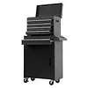 [US Local Warehouse] Large Detachable Toolbox with Double Door & Wheels Sliding Drawers Tool Chest Large Capacity Mechanic Tool Storage Box Metal Tool Cart for Garage Tool Room