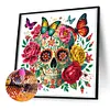 Diamond Painting-DIY Crystal Rhinestone Skull and Butterfly