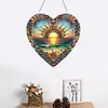 (US Local)(Upgrade Size)DIY Double Sided Effect Diamond Painting Hanging Pendant Kit (Heart Sunrise)