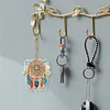 6Pcs Attrape-R&ecirc;ves De Fleurs Diy Peinture Au Diamant Porte-Cl&eacute;s