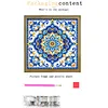 Mandala DIY Special Shape Double sided Print Clear Diamond Art Kit Wooden Framed Diamond Painting Kit(22x22cm)