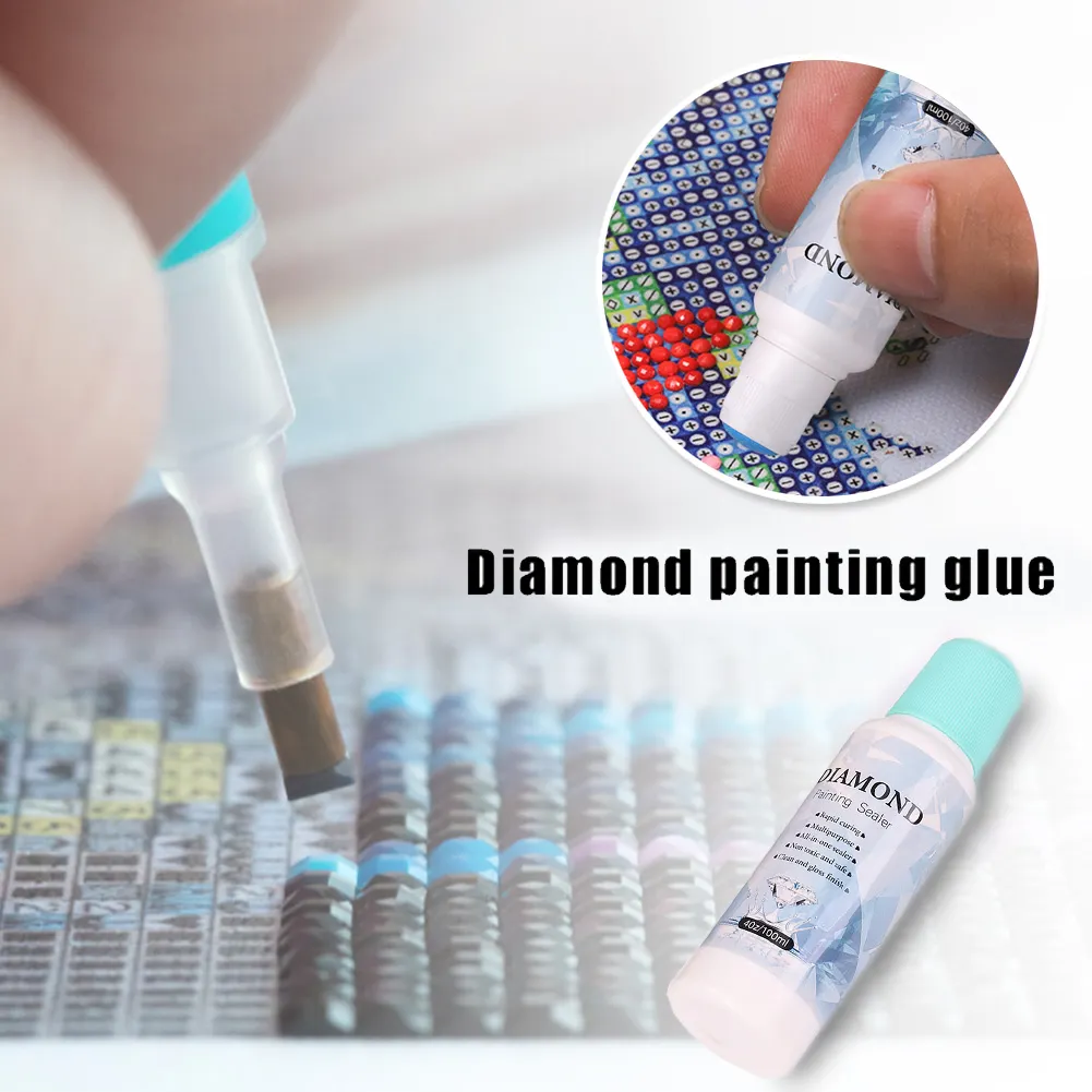 100ML Diamond Painting Glue Sealer-Permanent Hold Your Diamond Paintings（Can&lsquo;t be applied, only pressed）