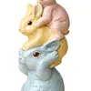 3D Stacking Rabbit Silicone Candle Mould DIY Easter Casting Tools Reusable Handmade Easter Soap Mould Desktop Ornament Silicone Moulds For Candle Making Craft Festival Decoration