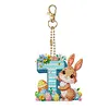 (US Local)PET Double Sided Special Shaped Easter Alphabet DIY Diamond Painting Keychain