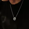 Sterling Silver Pixiu Men's Necklace For Blessing, Personality, High-end, Niche Gift, Luck Transfer Double Ring Pendant
