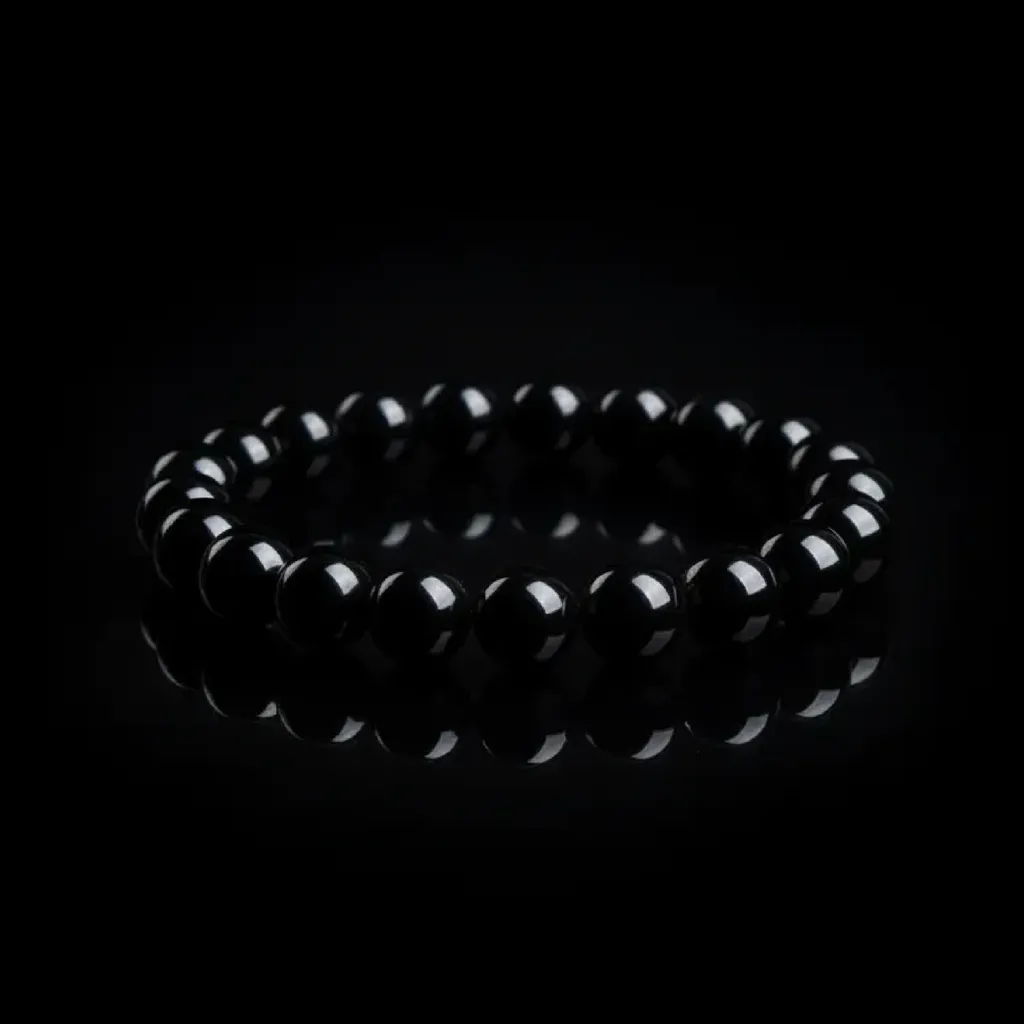 JiStones Midnight Essence | Premium Natural Black Obsidian Round Beads for Artisan Jewelry