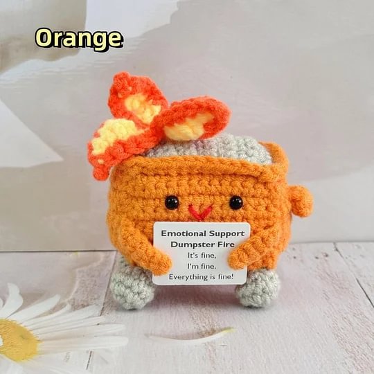 💖Handmade Crochet Dumpster Fire🎁Emotional Support Gift