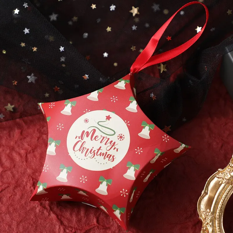 10pcs Christmas Gift Boxes Santa Claus Candy Box Star Shape Merry Christmas Boxes Bags for Home New Year Xmas Decor Kids Gifts