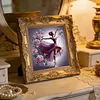Pink Rose Dancing Girl-Partial Special Shaped Diamond painting 30*30CM