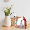Acrylic Special Shape Cardinal and Flower Diamond Painting Picture Frame Kit