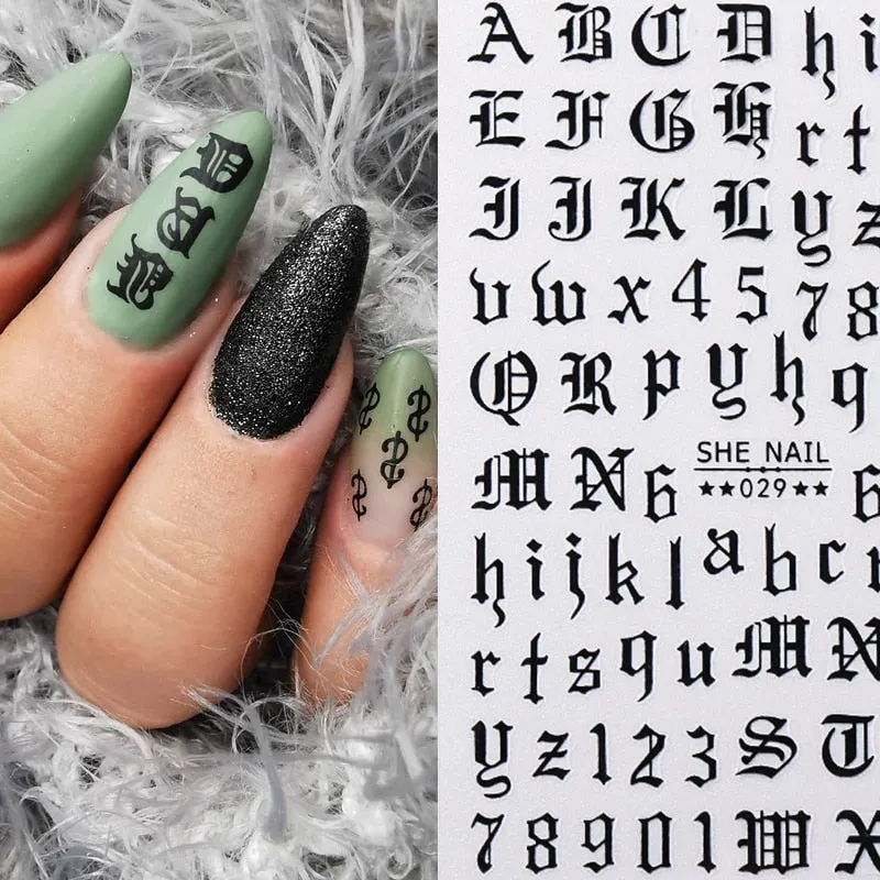 1PC Animals 3D Nail Stickers Leopard Zebra Transfer Stickers Kiss Letter Number Nail Art Stickers Colorful Nail Art Decoration