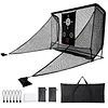 [US Local Warehouse] Golf Hitting Practice Net with 2 Side Barriers & Storage Bag 10x7ft Golf Hitting Aid Net Personal Driving Range for Backyard Driving Chipping Training Swing