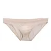 Men's Low Waist Ice Silk Solid Color Brief Panties Breathable Thin Bikini Briefs Underwear
