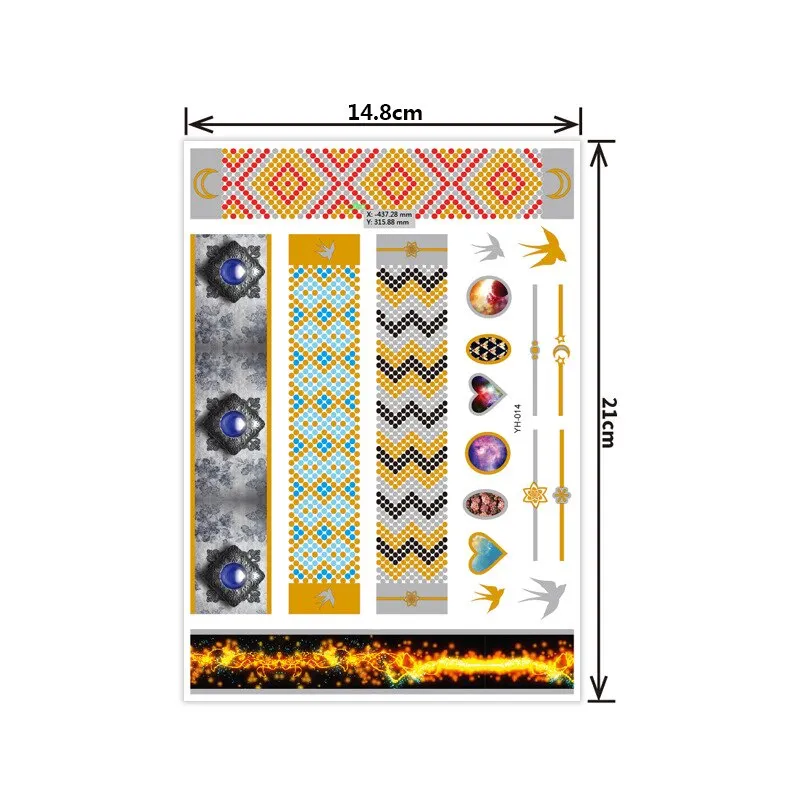 Hot bronzing tattoo stickers waterproof sweat not easy to smudge bronzing temporary tattoo stickers fashion tattoo stickers