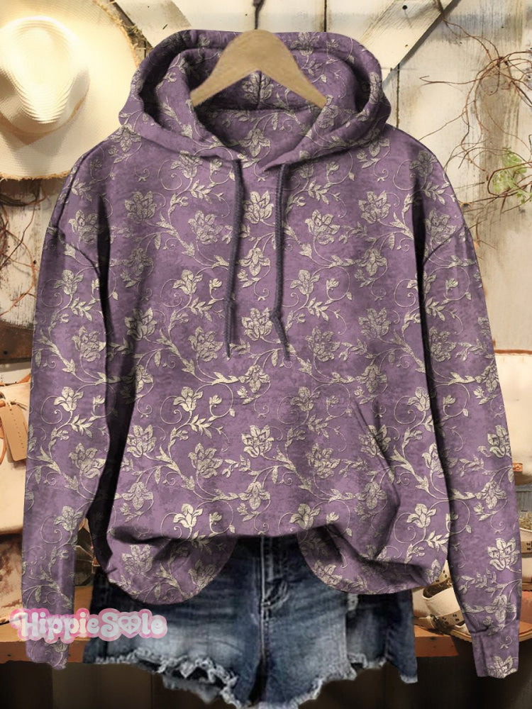 Women&rsquo;s Floral Art Print Casual Hoodie Sweatshirt Multicolor / S