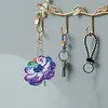 (US Local)6PCS  Colored Flowers DIY Diamond Painting Keychain Diamond Art Kits