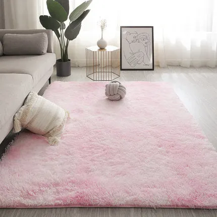 Long Hair Living Room Carpet Sofa Coffee Table Rug Bedroom Room Bay Window Bedside Carpet Luxury Furry Baby Nursery Decor Rug
