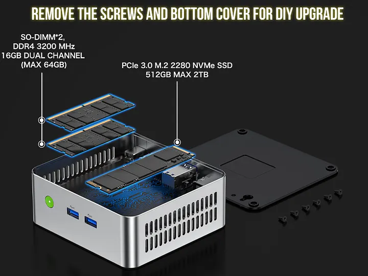 ★ミニPC★Intel NUC ミニデスクトップパソコン 新品SSD512GB GMKtec ミニPC（Core i5/16GBメモリ/512GB SSD/Win11Pro） NucBox M3