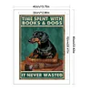 Time Spent With Books&Dogs It Never Wasted-11CT Stamped Cross Stitch 40*60cm(Big Size)