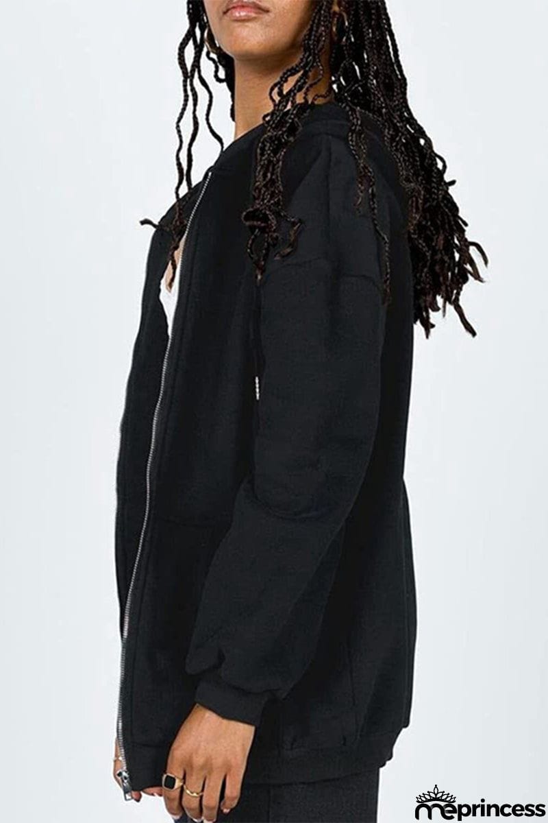 Casual Sportswear Solid Pocket Hooded Collar Outerwear