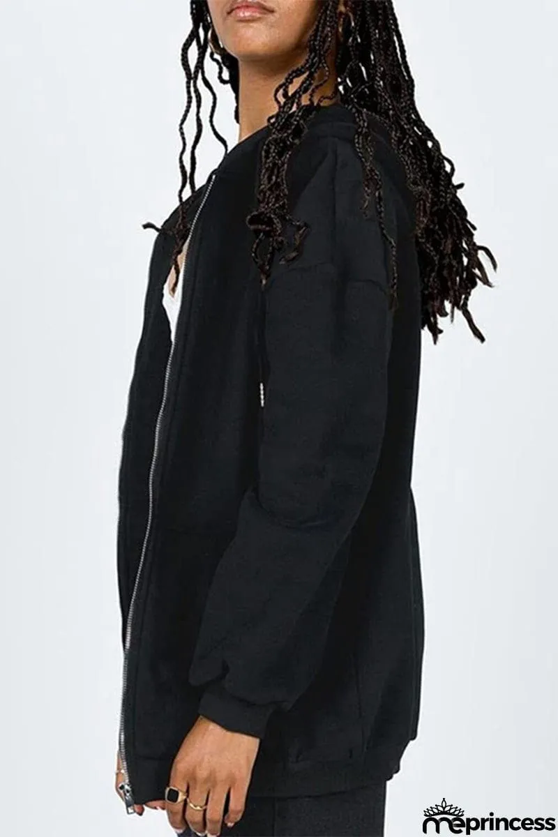 Casual Sportswear Solid Pocket Hooded Collar Outerwear
