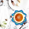 6Pcs/set Diamond Painting Mandala Coaster Cup Cushion with Rack Cup Pad Decor