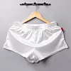 Men's Satin Boxer Shorts Ice Silk Pajamas Boxers with Lining Pouch