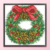 Xmas Wreath - 9CT Partial Beaded Cross Stitch Kit(21x21cm)